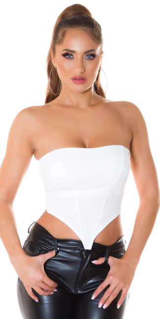 90s Style Bandeau crop top White